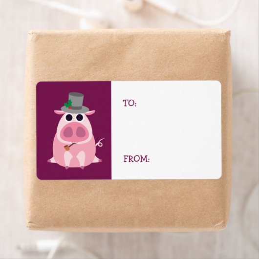 Kerst Leary the Pig Etiket (Insitu)