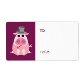 Kerst Leary the Pig Etiket (Voorkant)