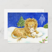 Kerst Leeuw en Lam Vrede Briefkaarten (Voorkant / Achterkant)