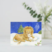 Kerst Leeuw en Lam Vrede Briefkaarten (Staand voorkant)