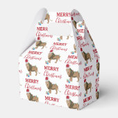 Kerst Leeuw Grappig Dier met Santa Hat Bedankdoosjes (Voorkant Zijde)