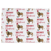 Kerst Leeuw Grappig Dier met Santa Hat Groot Cadeauzakje (Achterkant)