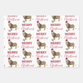 Kerst Leeuw Grappig Dier met Santa Hat Inpakpapier Vel (Voorkant 2)