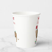 Kerst Leeuw Grappig Dier met Santa Hat Papieren Bekers (Rechts)