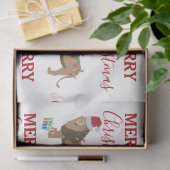 Kerst Leeuw Grappig Dier met Santa Hat Tissuepapier (Geschenk)