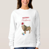 Kerst Leeuw Grappige Dieren met Santa Hat Trui (Voorkant)