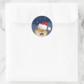 Kerst Leeuw in Santa Hat Sticker (Tas)