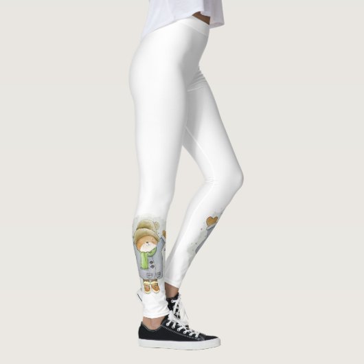 Kerst Leggings, Teddybeer Leggings (Rechts)