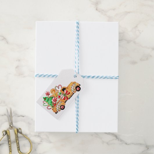 Kerst lekkernijen cadeaulabel (Met Touw)