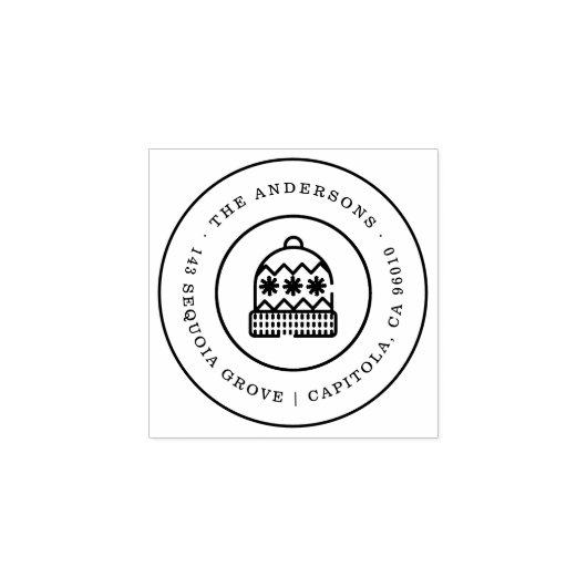 Kerst Lelijk Pet Familienaam Retouradres Rubberstempel (Afrduk)