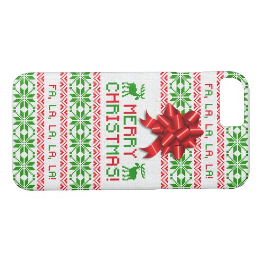 Kerst Lelijke Kerst Trui Rood Groen Bow Case-Mate iPhone Case (Achterkant (Horizontaal))