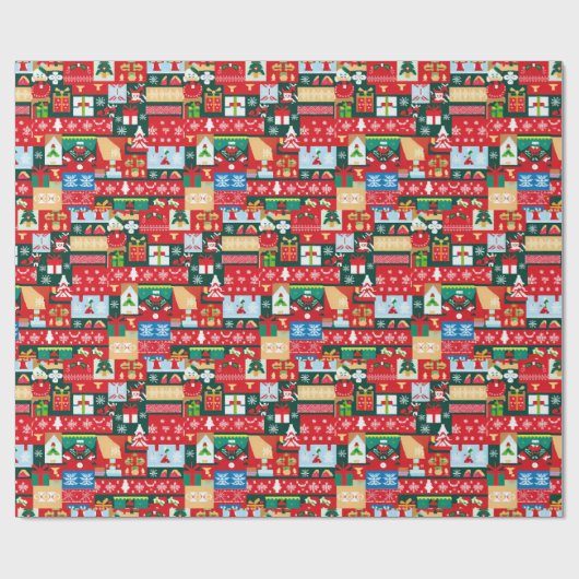 Kerst lelijke trui 1 cadeaupapier (Vlak)