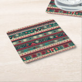 Kerst lelijke trui 4 kartonnen onderzetters (Schuin)