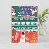 Kerst lelijke trui dag grappig bedrijfsfeest kaart (Staand voorkant)