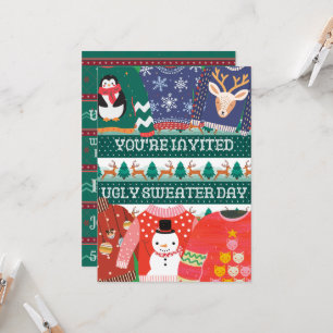 Kerst lelijke trui dag grappig bedrijfsfeest kaart