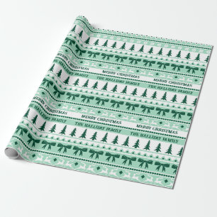 Kerst Lelijke Trui Familienaam Mint Groen Cadeaupapier