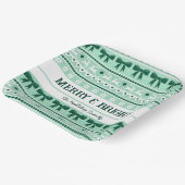 Kerst Lelijke Trui Familienaam Mint Groen Papieren Bordje (Gebogen)