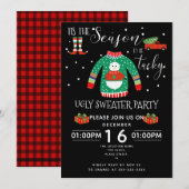 Kerst lelijke trui feest inzamelingsactie kaart (Voorkant / Achterkant)