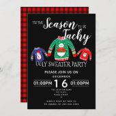 Kerst lelijke trui feest inzamelingsactie kaart (Voorkant / Achterkant)
