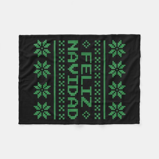 Kerst lelijke trui Feliz Navidad Xel Pattern S Fleece Deken (Voorkant (Horizontaal))