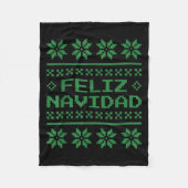 Kerst lelijke trui Feliz Navidad Xel Pattern S Fleece Deken (Voorkant)