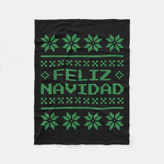 Kerst lelijke trui Feliz Navidad Xel Pattern S Fleece Deken (Voorkant)