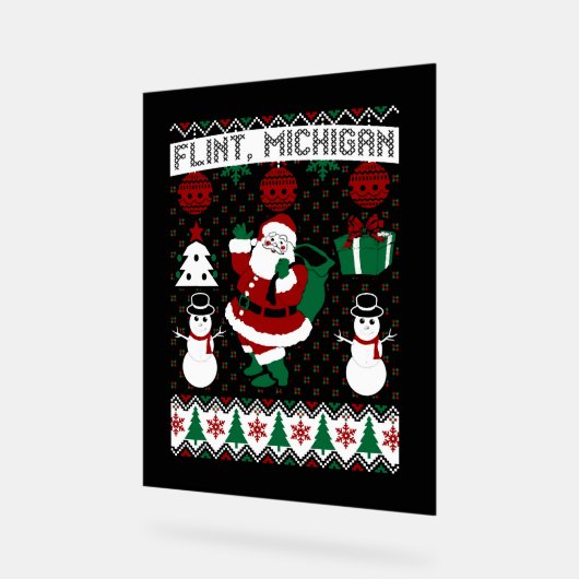 Kerst Lelijke trui Flint Michigan Acryl Bord (Hoek)