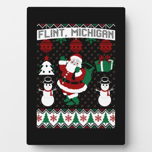 Kerst Lelijke trui Flint Michigan Fotoplaat (voorkant)