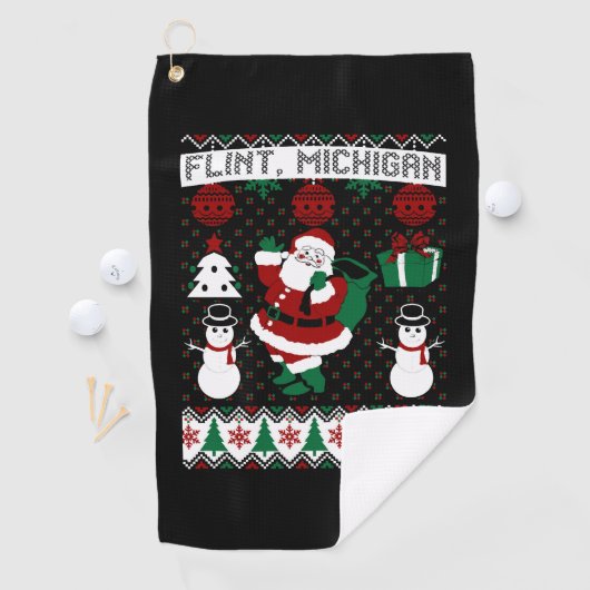 Kerst Lelijke trui Flint Michigan Golfhanddoek (Insitu)