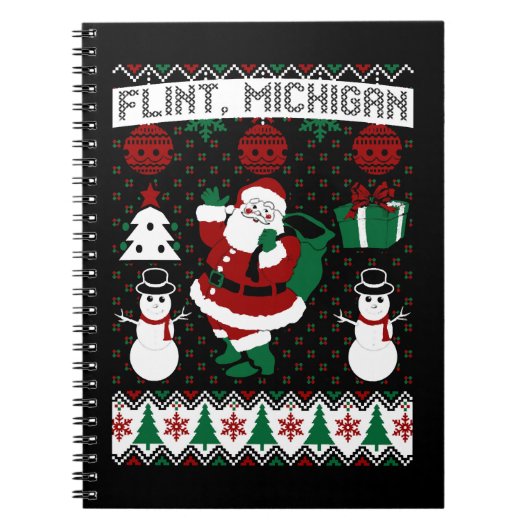 Kerst Lelijke trui Flint Michigan Notitieboek (Voorkant)