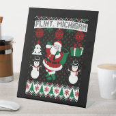 Kerst Lelijke trui Flint Michigan Reclamebord Met Voetstuk (Insitu)