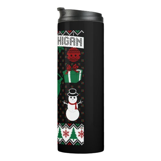 Kerst Lelijke trui Flint Michigan Thermosbeker (Geroteerd rechts)