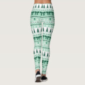Kerst lelijke trui gebreid patroon in Mint Green Leggings (Achterkant)