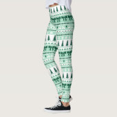Kerst lelijke trui gebreid patroon in Mint Green Leggings (Links)