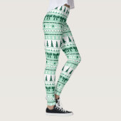 Kerst lelijke trui gebreid patroon in Mint Green Leggings (Rechts)