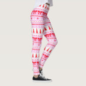 Kerst Lelijke Trui Gebreid Patroon in Roze & Rood Leggings (Rechts)