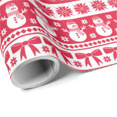 Kerst lelijke trui gebreid patroon rood en wit cadeaupapier (Rol Hoek)