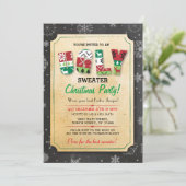 Kerst Lelijke Trui Jumper Party Diner Uitnodigen Kaart (Staand voorkant)