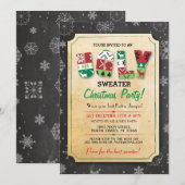 Kerst Lelijke Trui Jumper Party Diner Uitnodigen Kaart (Voorkant / Achterkant)