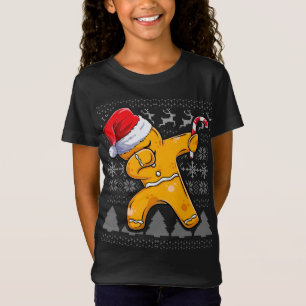 Kerst lelijke trui kleding, koekje dabbing gin t-shirt