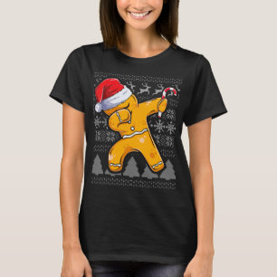 Kerst lelijke trui kleding, koekje dabbing gin t-shirt
