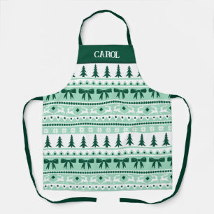 Kerst lelijke trui met naam Mint Green Schort