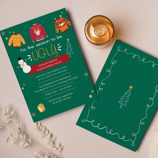 Kerst Lelijke trui Party uitnodiging