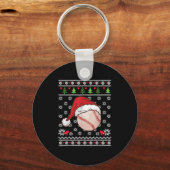 Kerst lelijke trui stijl honkbal Xmas Merry S Sleutelhanger (Voorkant)