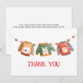 Kerst lelijke truien dank je kaart (Voorkant / Achterkant)