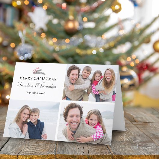 Kerst Lentebes Foto's Grootouders Feestdagen Kaart