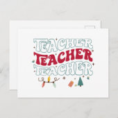 Kerst leraar briefkaart (Voorkant / Achterkant)