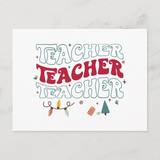 Kerst leraar briefkaart (Voorkant)
