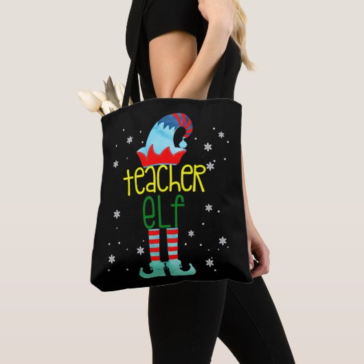 Kerst leraar canvas tote bag (Dichtbij)