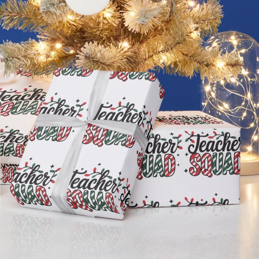 Kerst Leraar Team Grappig Prettig Kerstfeest Cadeaupapier (Feestdagen)